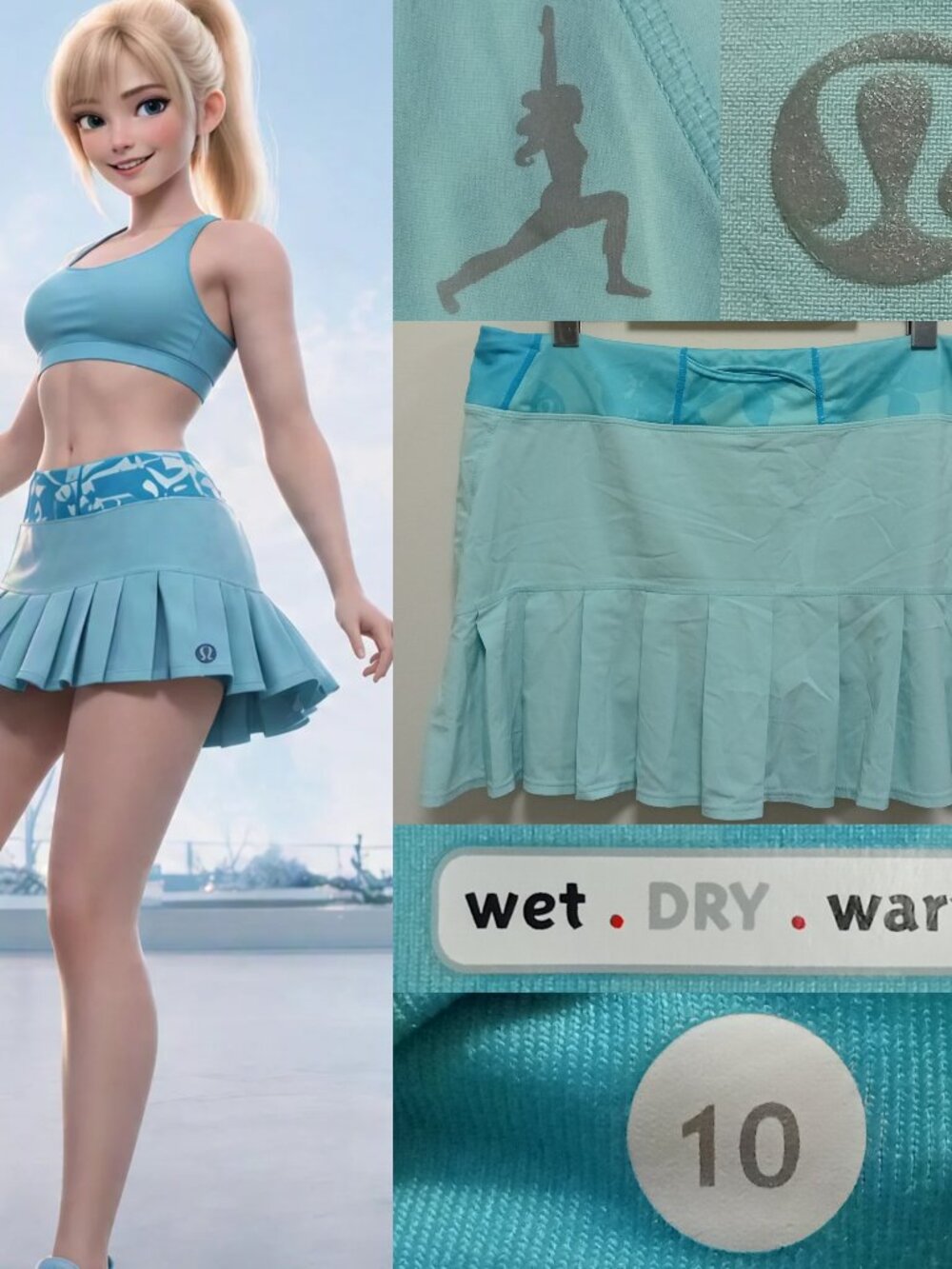 Lululemon Seawheeze Aruba Skort Speed Sunset Floral Aquamarine Skirt 10 Large